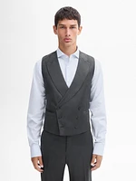 Plain 100% wool suit waistcoat