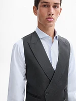 Plain 100% wool suit waistcoat