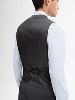 Plain 100% wool suit waistcoat