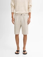 100% linen Bermuda shorts