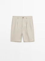 100% linen Bermuda shorts