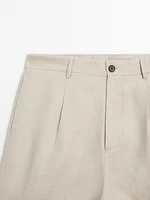 100% linen Bermuda shorts