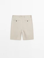 100% linen Bermuda shorts