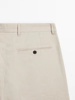 100% linen Bermuda shorts