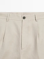 100% linen Bermuda shorts