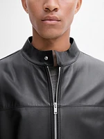 Nappa leather jacket with pocket details