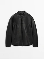 Nappa leather jacket with pocket details