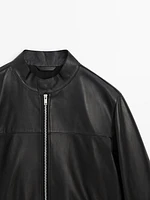 Nappa leather jacket with pocket details