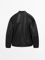 Nappa leather jacket with pocket details