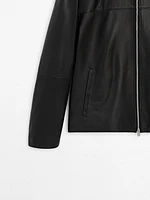 Nappa leather jacket with pocket details