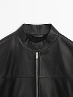 Nappa leather jacket with pocket details