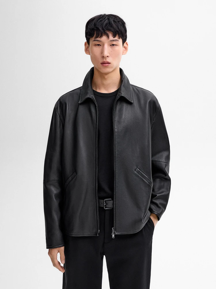 Blouson en cuir nappa