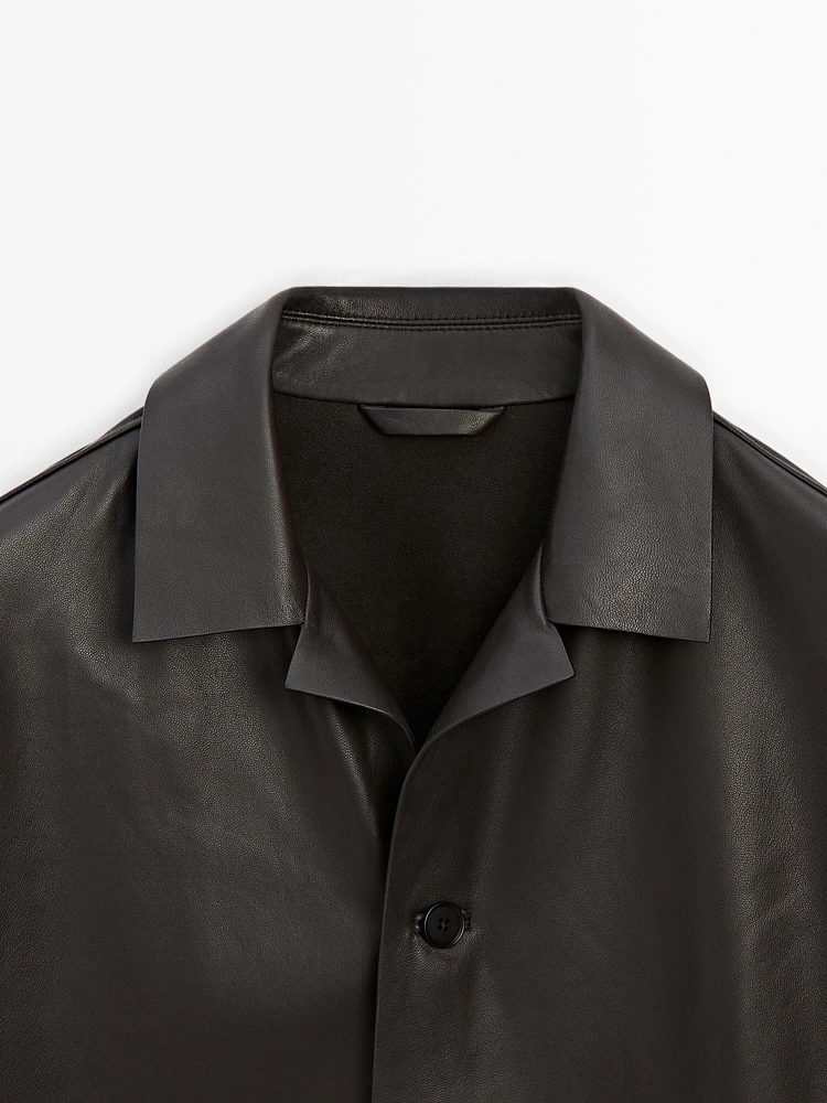 Nappa leather jacket with patch pockets