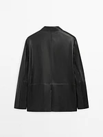 Nappa leather blazer with patch pockets