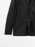 Nappa leather blazer with patch pockets