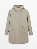 Long cotton quilted parka