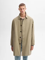 Short cotton blend trench jacket