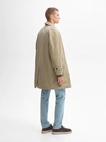 Short cotton blend trench jacket