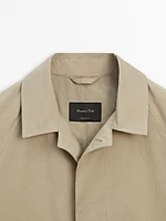 Short cotton blend trench jacket