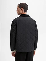 Lightweight quilted jacket with corduroy detail