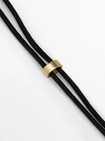 Leather cord necklace with asymmetric piece