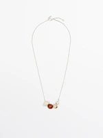 Chain necklace with red stone