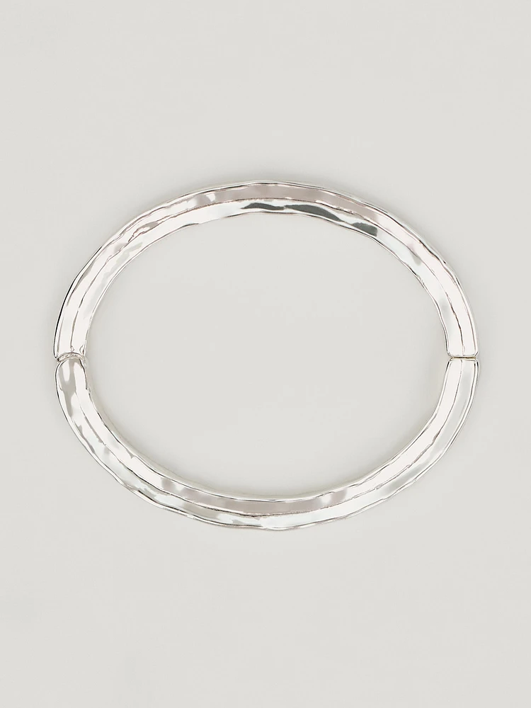 Silver textured bracelet