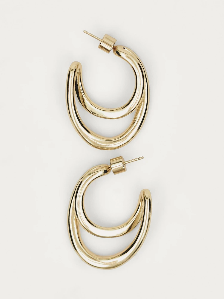 Oval hoop earrings