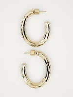 Textured hoop earrings