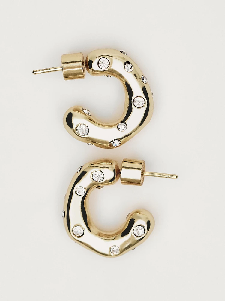 Rhinestone hoop earrings