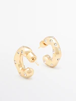 Rhinestone hoop earrings