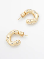 Rhinestone hoop earrings