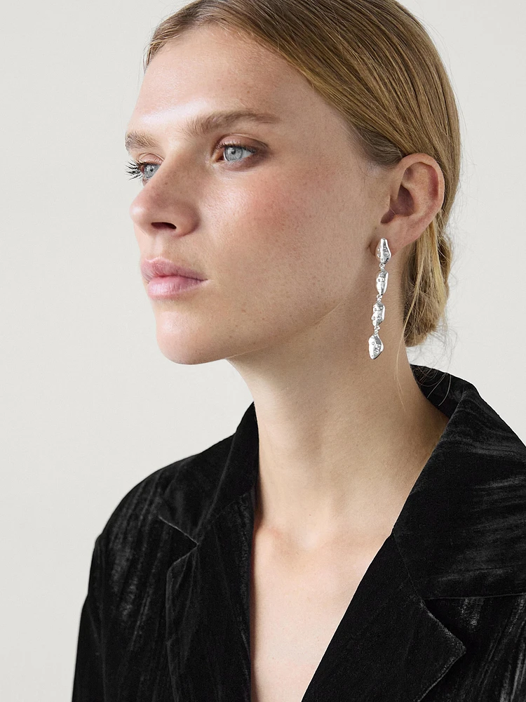 Rhinestone long earrings