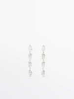 Rhinestone long earrings