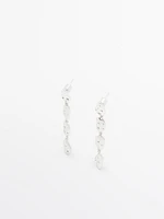 Rhinestone long earrings