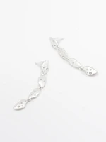 Rhinestone long earrings