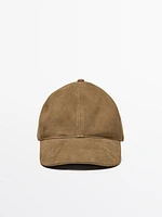 Suede leather cap