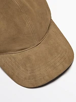 Suede leather cap