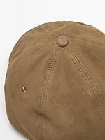 Suede leather cap