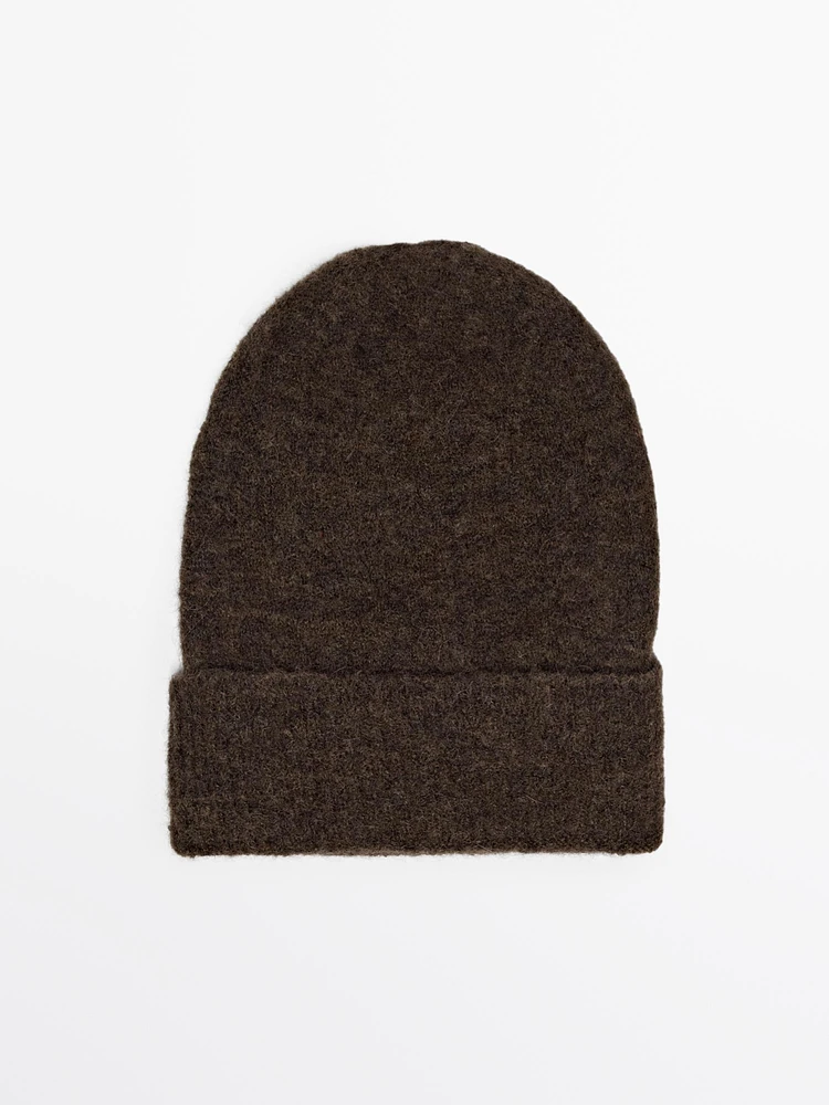 Wool blend knit beanie