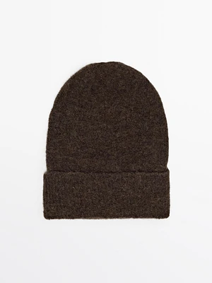 Wool blend knit beanie