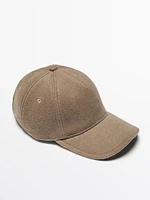 Wool blend baseball-style cap