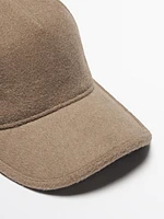 Wool blend baseball-style cap