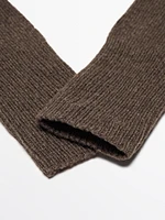 Long thin wool blend gloves