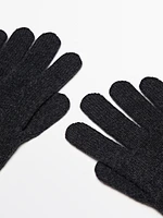 Long thin wool blend gloves