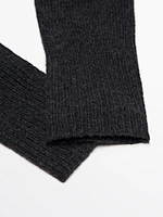 Long thin wool blend gloves