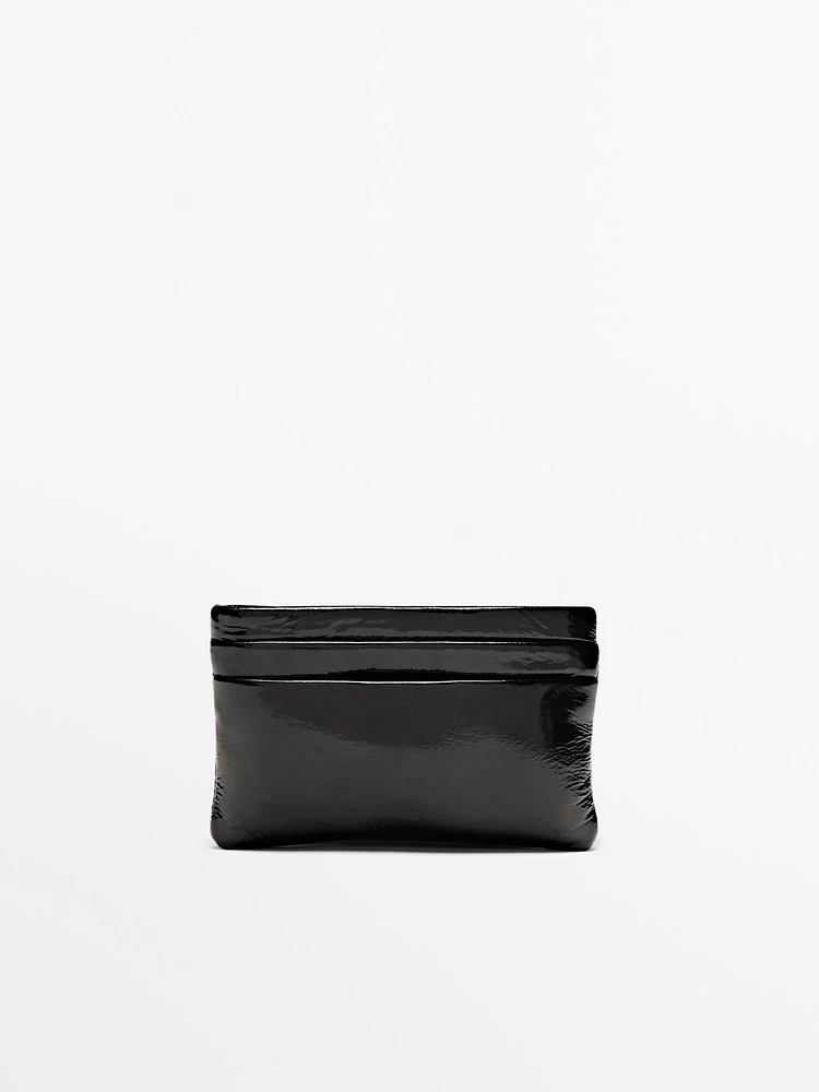 Chunky nappa leather card holder purse