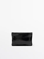 Chunky nappa leather card holder purse