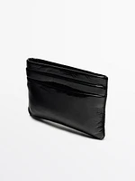 Chunky nappa leather card holder purse