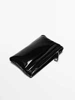 Chunky nappa leather card holder purse